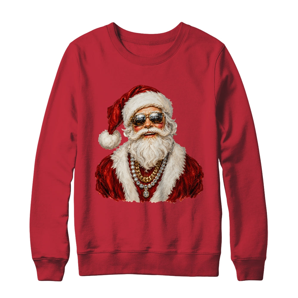 Glam Santa Leopard Sunglasses Cute Christmas Holiday Women Shirt & Sweatshirt | teecentury