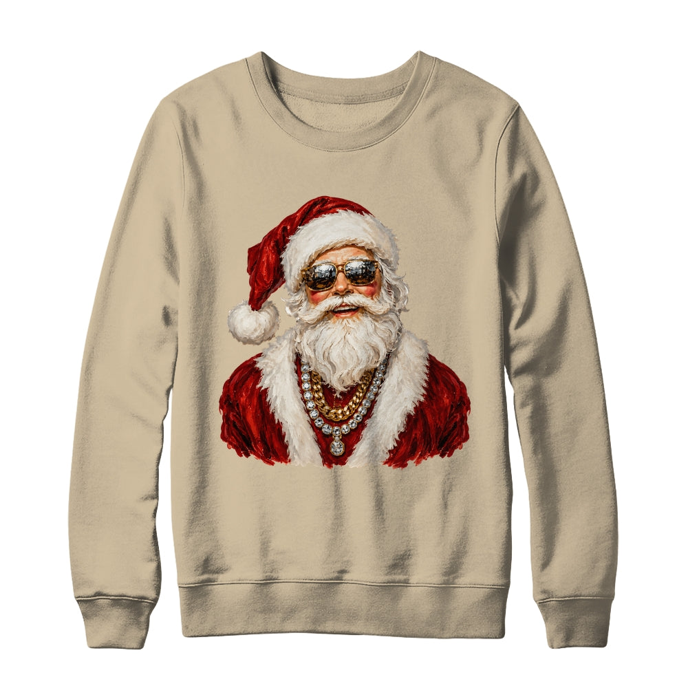 Glam Santa Leopard Sunglasses Cute Christmas Holiday Women Shirt & Sweatshirt | teecentury