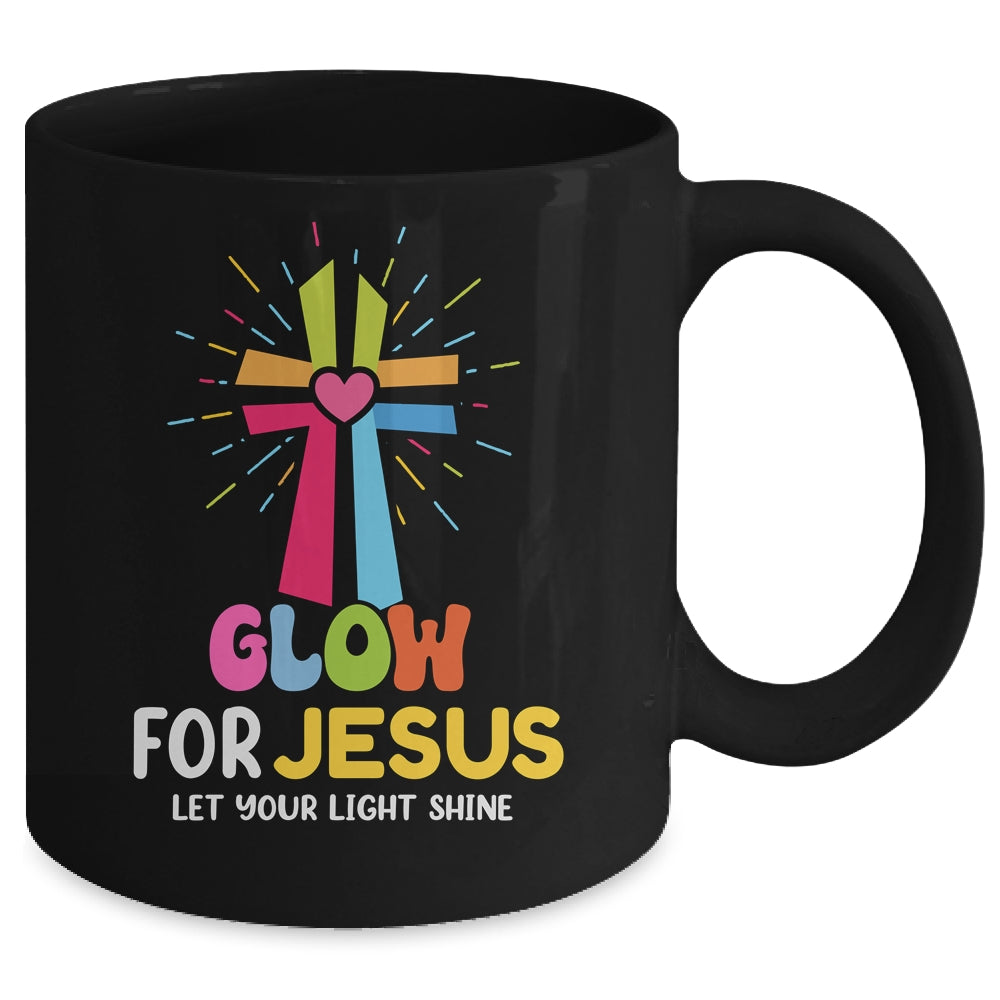 Glow For Jesus Let Your Light Shine Faith Cross Christian Mug | teecentury