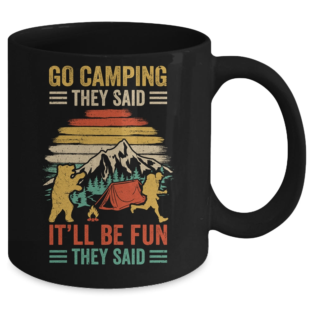 Go Camping They Said It'll Be Fun Joke Bear Camper Vintage Mug | teecentury