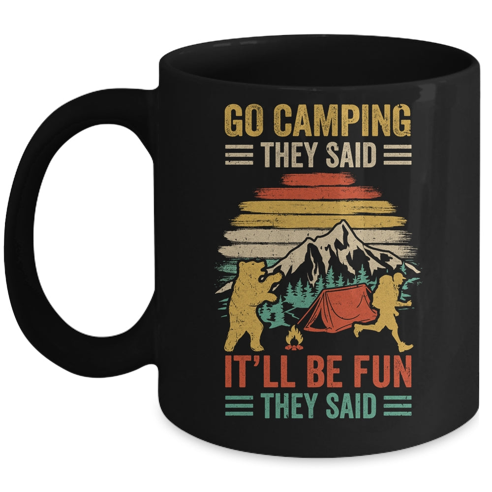 Go Camping They Said It'll Be Fun Joke Bear Camper Vintage Mug | teecentury