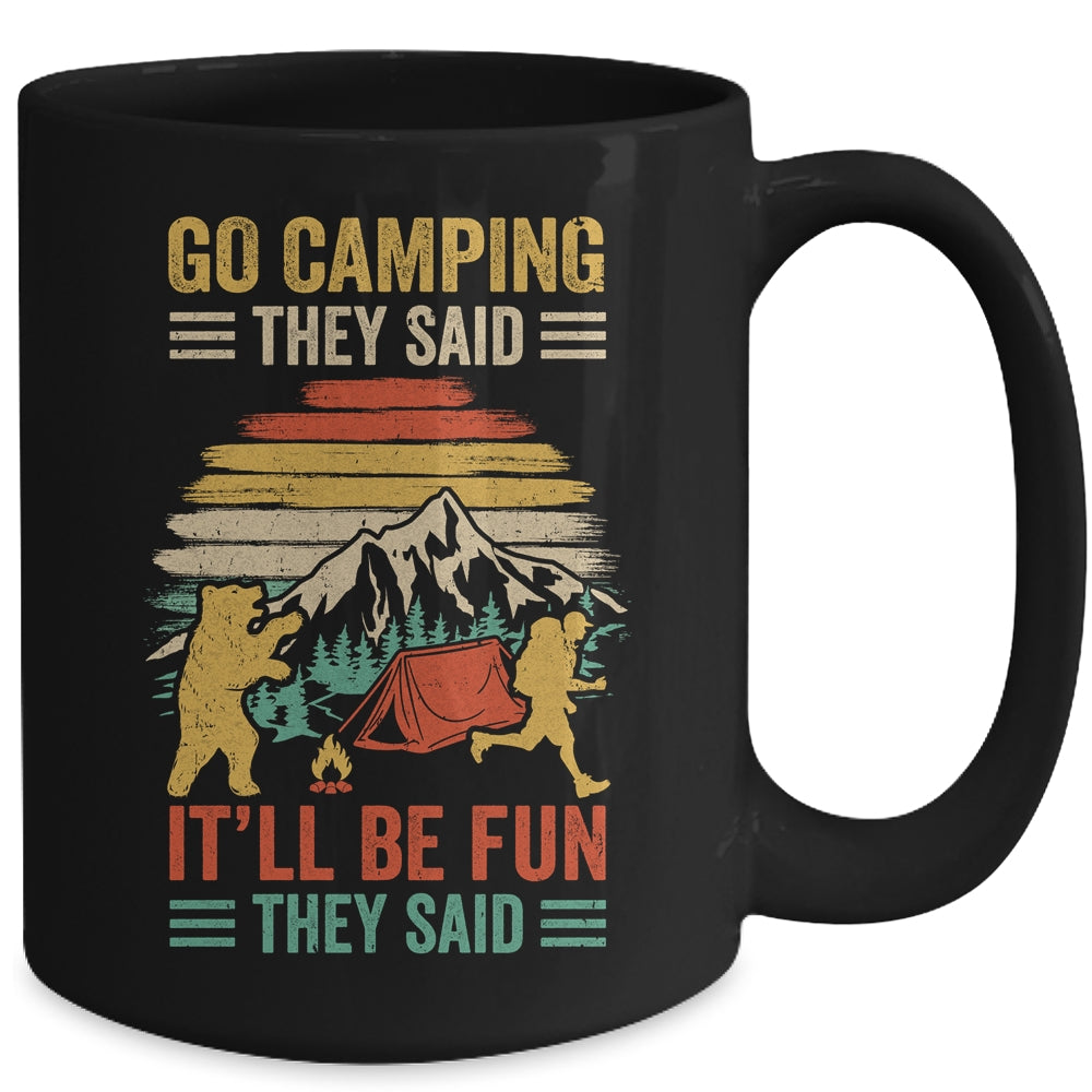 Go Camping They Said It'll Be Fun Joke Bear Camper Vintage Mug | teecentury