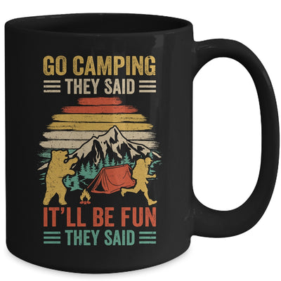 Go Camping They Said It'll Be Fun Joke Bear Camper Vintage Mug | teecentury