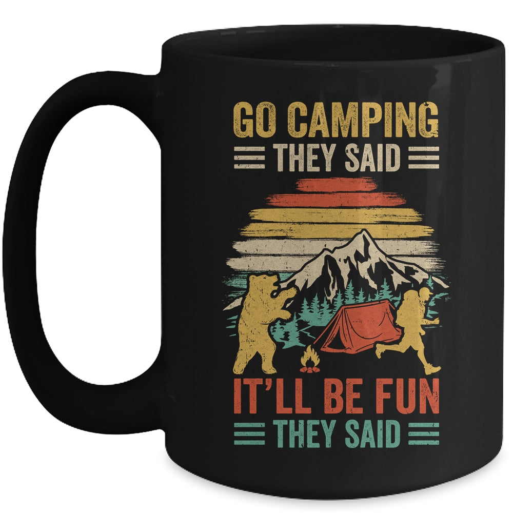 Go Camping They Said It'll Be Fun Joke Bear Camper Vintage Mug | teecentury