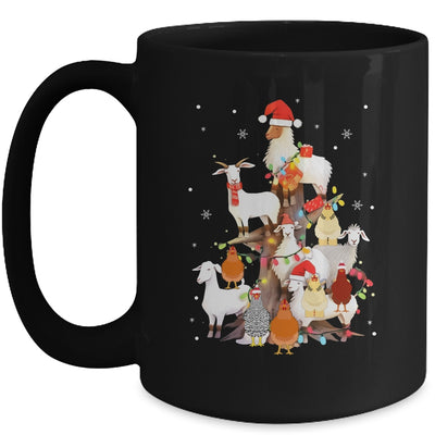 Goat Chicken Santa Hat Reindeer Christmas Lights Farm Animal Mug | teecentury