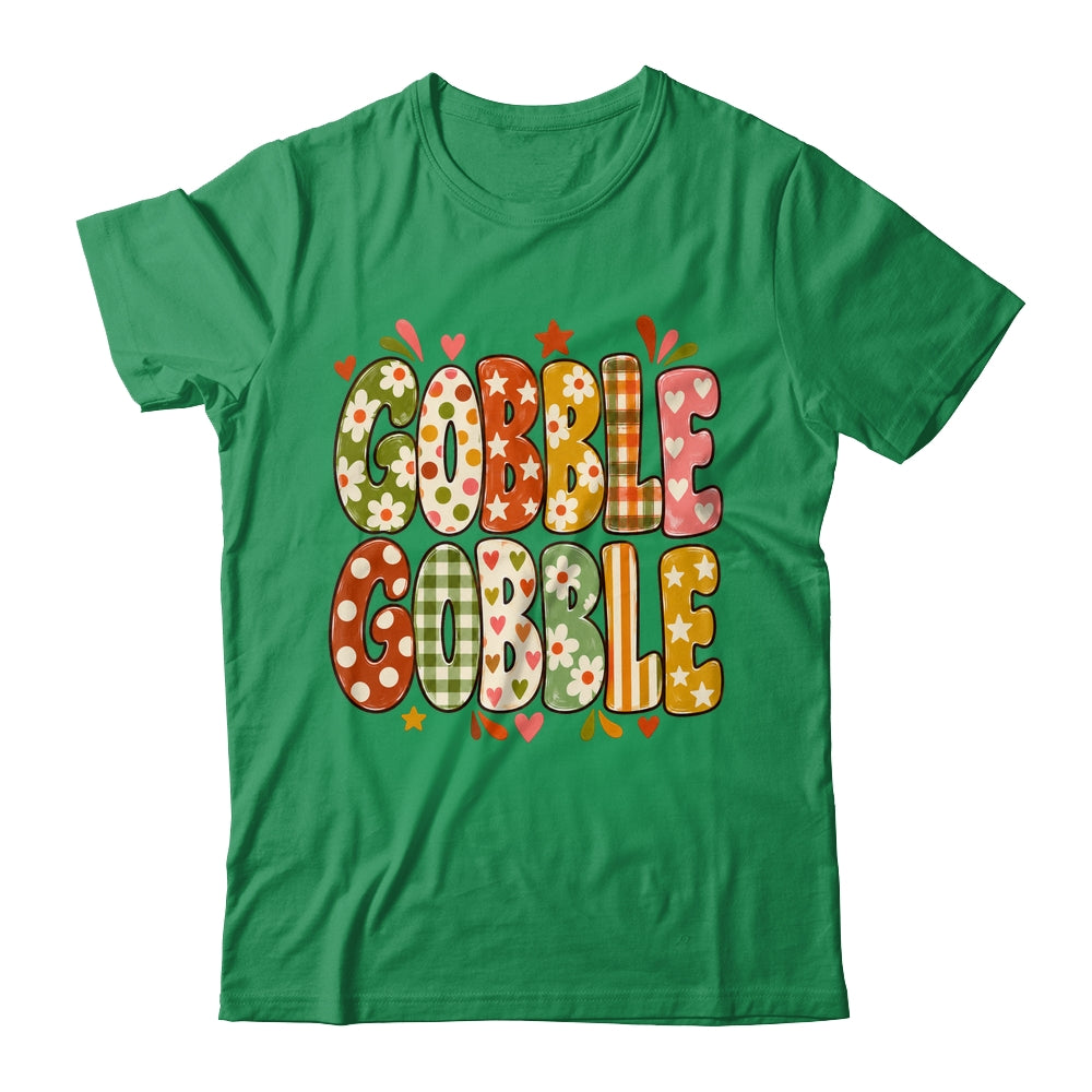 Gobble Gobble Retro Thanksgiving Fall Colorful Turkey Autumn Shirt & Sweatshirt | teecentury