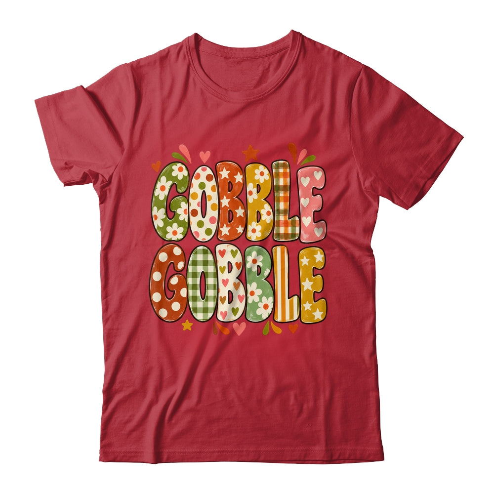 Gobble Gobble Retro Thanksgiving Fall Colorful Turkey Autumn Shirt & Sweatshirt | teecentury