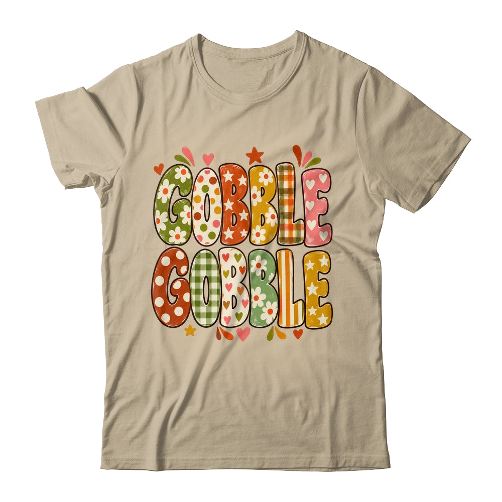 Gobble Gobble Retro Thanksgiving Fall Colorful Turkey Autumn Shirt & Sweatshirt | teecentury