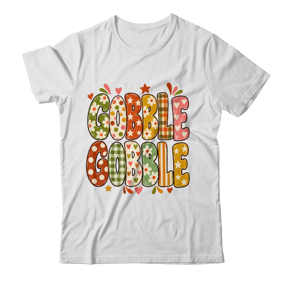 Gobble Gobble Retro Thanksgiving Fall Colorful Turkey Autumn Shirt & Sweatshirt | teecentury