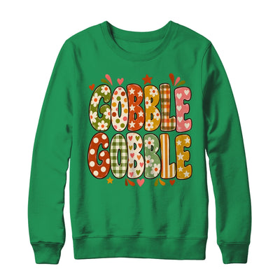 Gobble Gobble Retro Thanksgiving Fall Colorful Turkey Autumn Shirt & Sweatshirt | teecentury