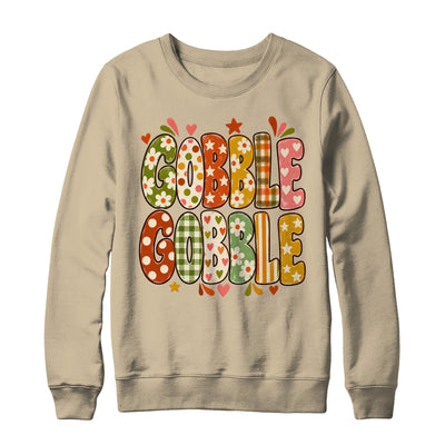 Gobble Gobble Retro Thanksgiving Fall Colorful Turkey Autumn Shirt & Sweatshirt | teecentury