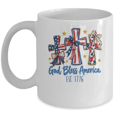 God Bless America Coquette Bow Jesus Christian 4Th Of July Mug | teecentury