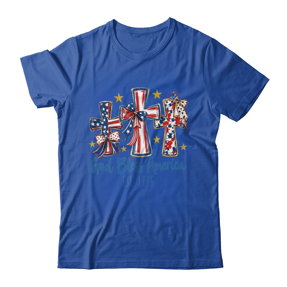 God Bless America Coquette Bow Jesus Christian 4Th Of July Shirt & Tank Top | teecentury