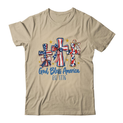 God Bless America Coquette Bow Jesus Christian 4Th Of July Shirt & Tank Top | teecentury
