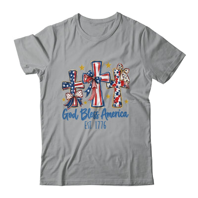 God Bless America Coquette Bow Jesus Christian 4Th Of July Shirt & Tank Top | teecentury