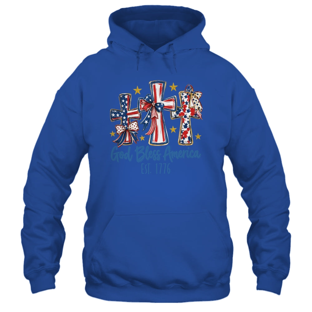 God Bless America Coquette Bow Jesus Christian 4Th Of July Shirt & Tank Top | teecentury