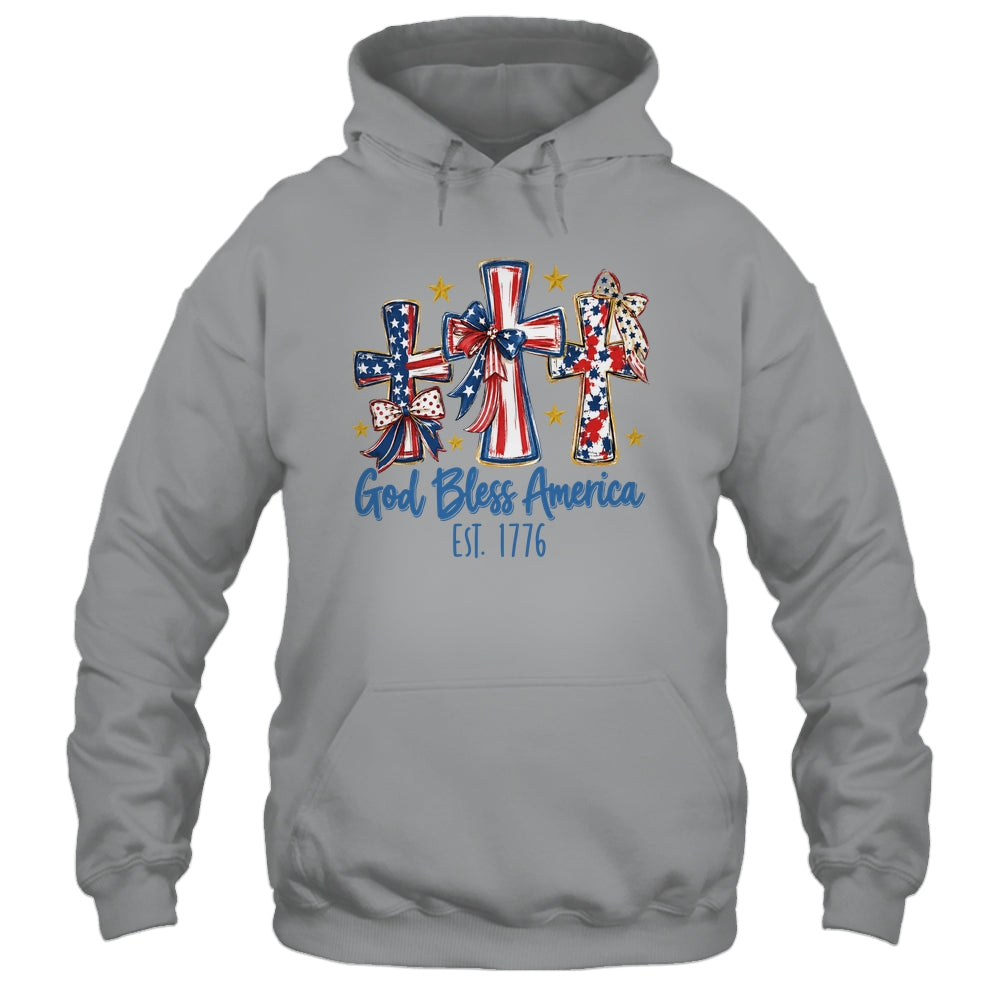 God Bless America Coquette Bow Jesus Christian 4Th Of July Shirt & Tank Top | teecentury
