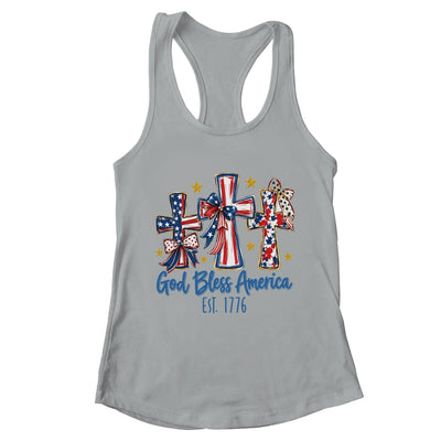 God Bless America Coquette Bow Jesus Christian 4Th Of July Shirt & Tank Top | teecentury