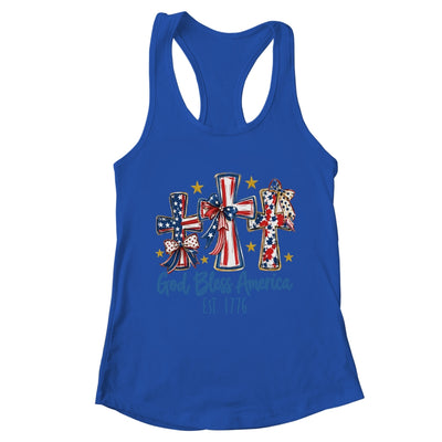 God Bless America Coquette Bow Jesus Christian 4Th Of July Shirt & Tank Top | teecentury