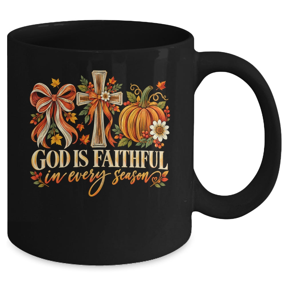 God Is Faithful In Every Season Christian Fall Coquette Mug | teecentury