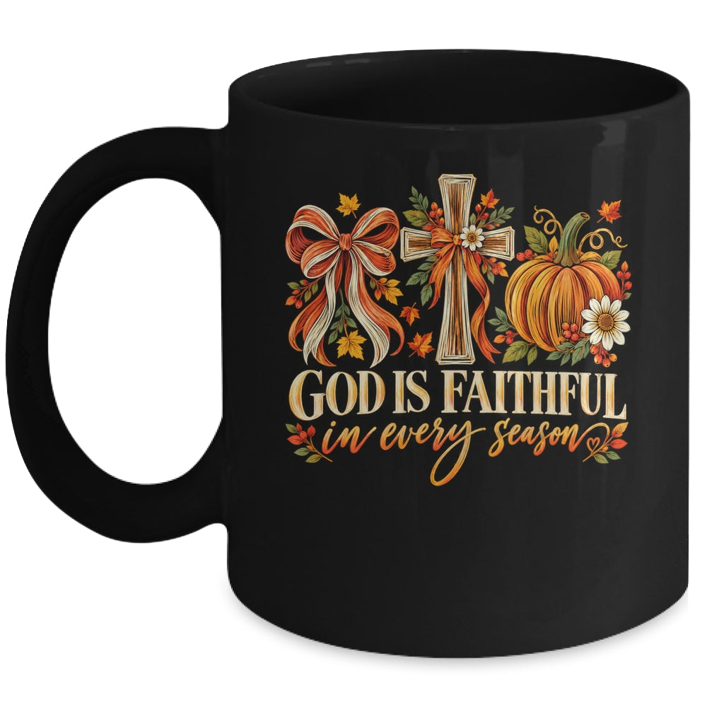 God Is Faithful In Every Season Christian Fall Coquette Mug | teecentury