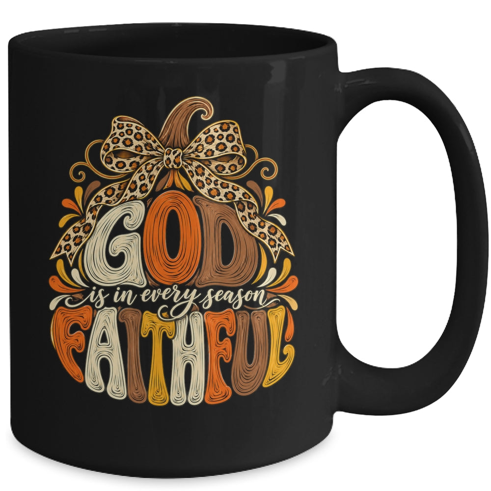 God Is Faithful In Every Season Christian Fall Pumpkin Mug | teecentury