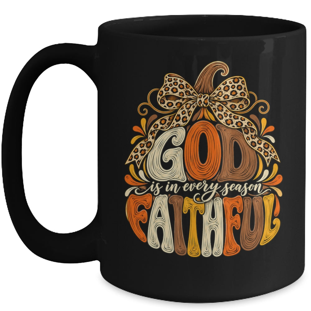 God Is Faithful In Every Season Christian Fall Pumpkin Mug | teecentury