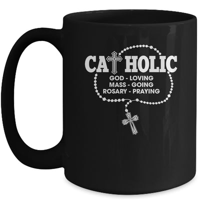 God Loving Mass Going Rosary Praying Catholic Christian Mug | teecentury