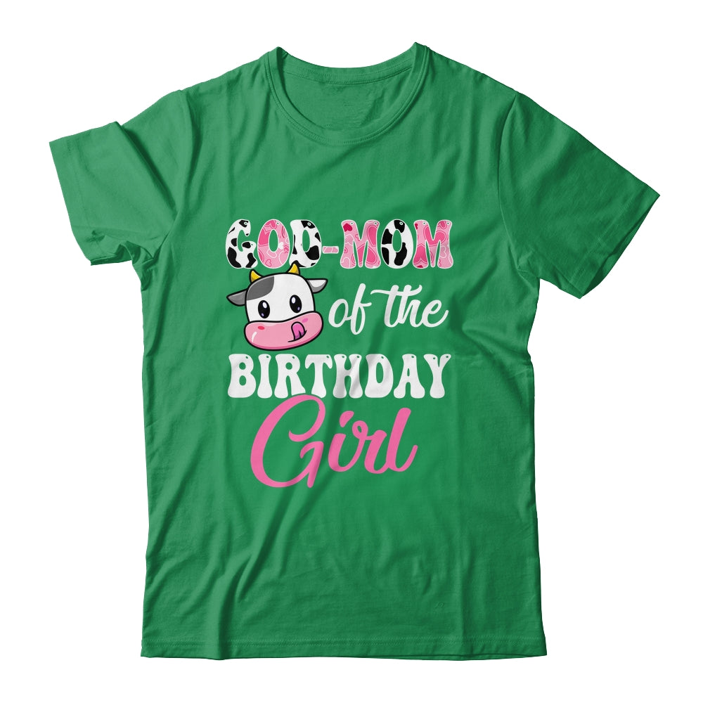 God Mom Of The Birthday Girl Farm Cow 1st Birthday Girl Shirt & Hoodie | teecentury