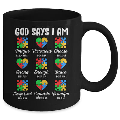 God Says I Am Autism Awareness Christian Bible Verse Mug | teecentury