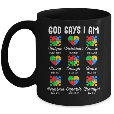 God Says I Am Autism Awareness Christian Bible Verse Mug | teecentury