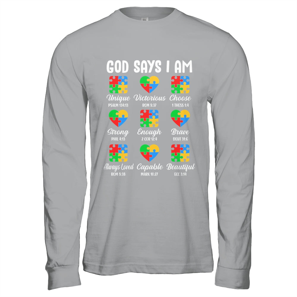 God Says I Am Autism Awareness Christian Bible Verse Shirt & Hoodie | teecentury
