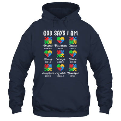God Says I Am Autism Awareness Christian Bible Verse Shirt & Hoodie | teecentury