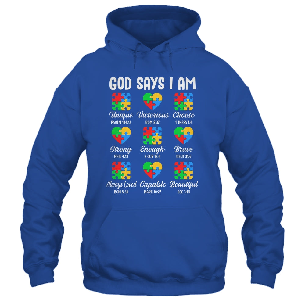 God Says I Am Autism Awareness Christian Bible Verse Shirt & Hoodie | teecentury