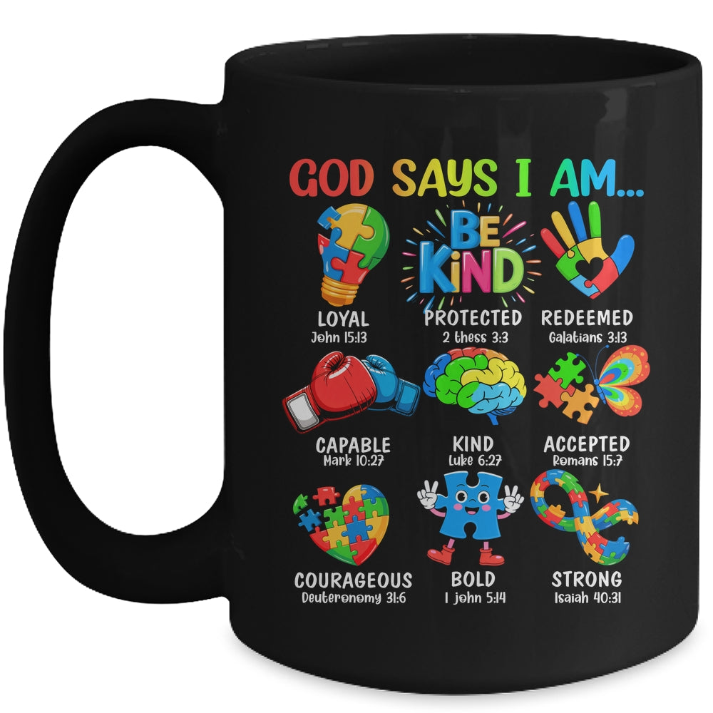God Says I Am Be Kind Autism Awareness SPED Women Men Kids Mug | teecentury