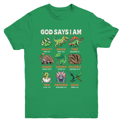God Says I Am Bible Verses Dinosaurs For Christian Boys Youth Shirt | teecentury