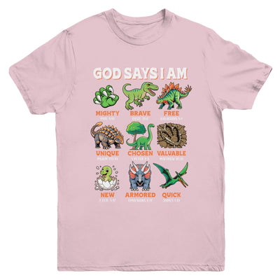 God Says I Am Bible Verses Dinosaurs For Christian Boys Youth Shirt | teecentury