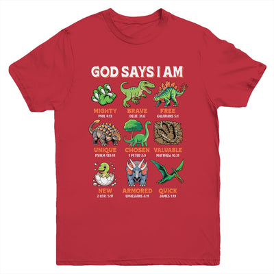 God Says I Am Bible Verses Dinosaurs For Christian Boys Youth Shirt | teecentury