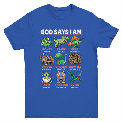 God Says I Am Bible Verses Dinosaurs For Christian Boys Youth Shirt | teecentury