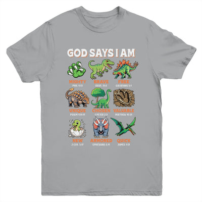 God Says I Am Bible Verses Dinosaurs For Christian Boys Youth Shirt | teecentury