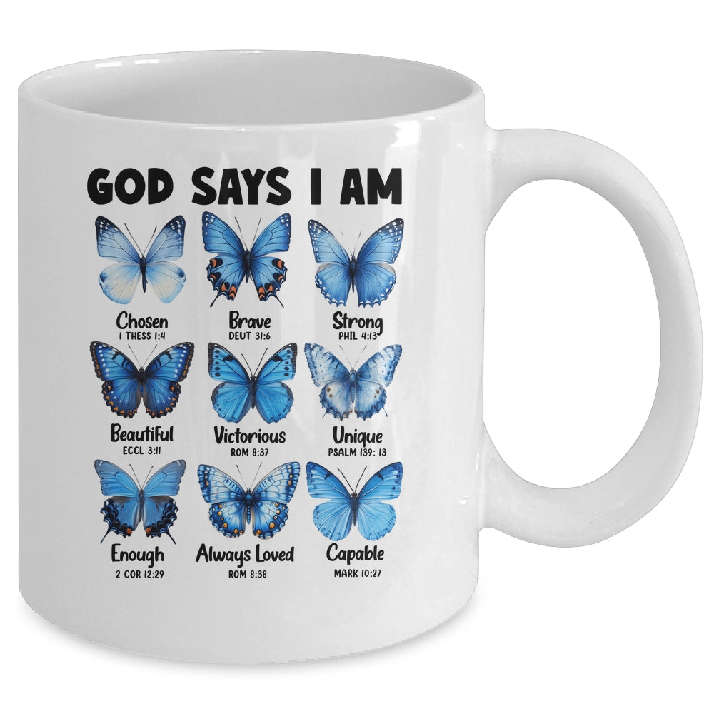 God Says I Am Butterfly Christian Women Girls Kids Religious Mug | teecentury