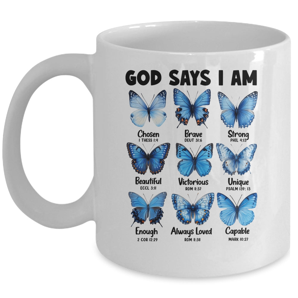 God Says I Am Butterfly Christian Women Girls Kids Religious Mug | teecentury