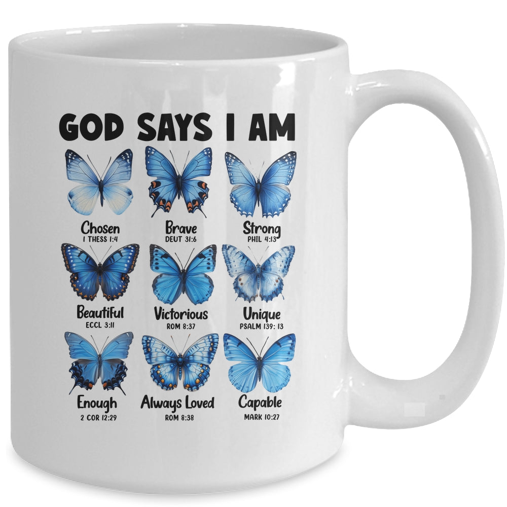 God Says I Am Butterfly Christian Women Girls Kids Religious Mug | teecentury