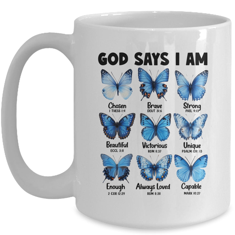 God Says I Am Butterfly Christian Women Girls Kids Religious Mug | teecentury