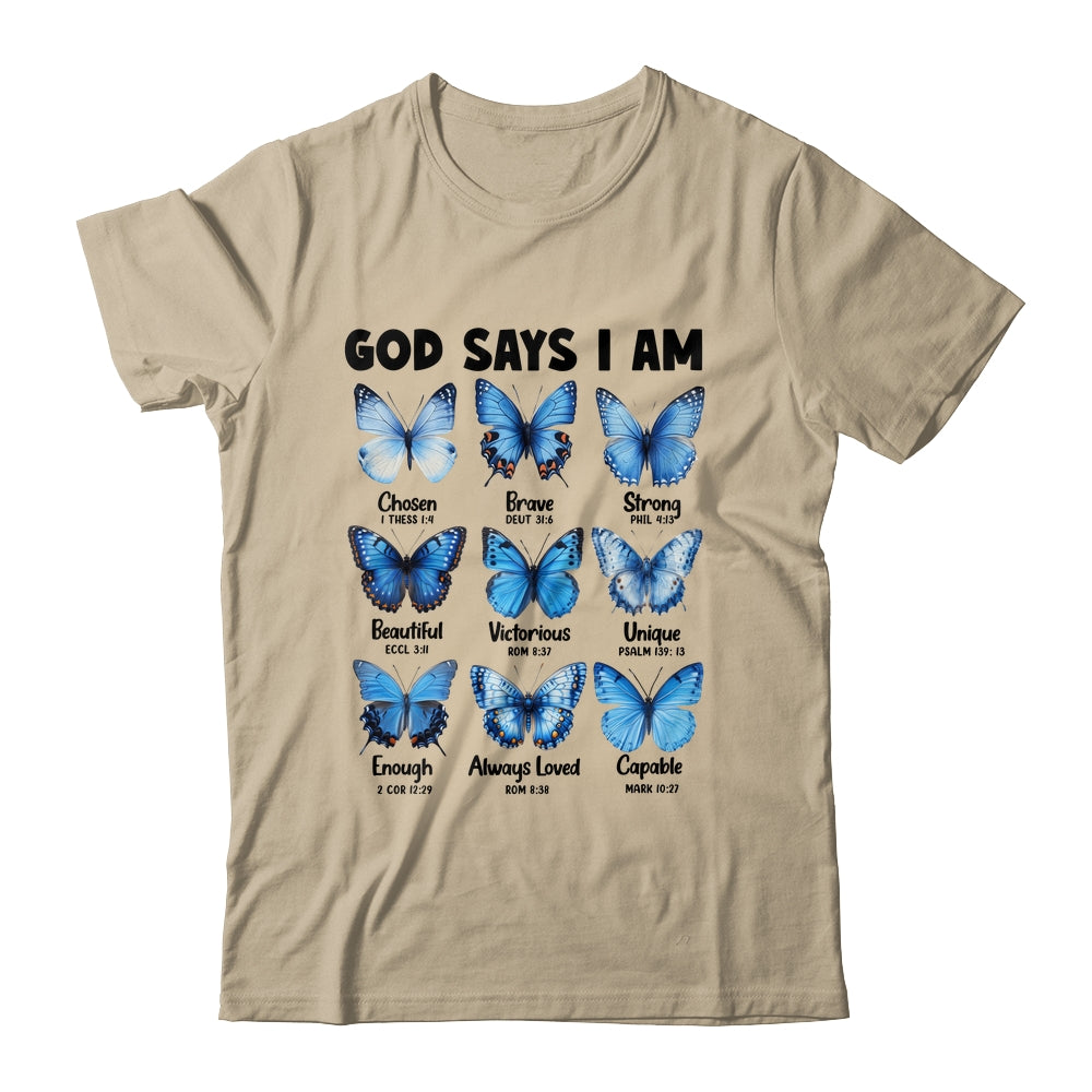 God Says I Am Butterfly Christian Women Girls Kids Religious Shirt & Hoodie | teecentury