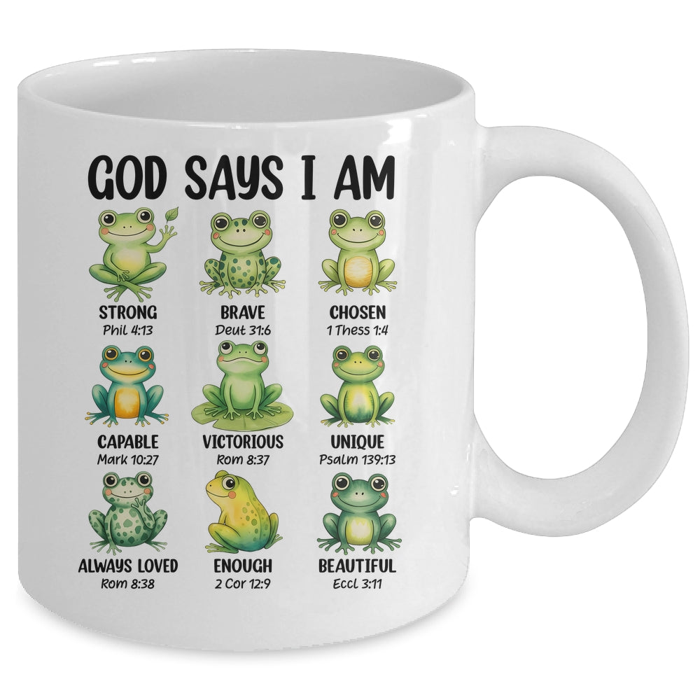 God Says I Am Christian Frog Love Funny Religious Jesus Mug | teecentury