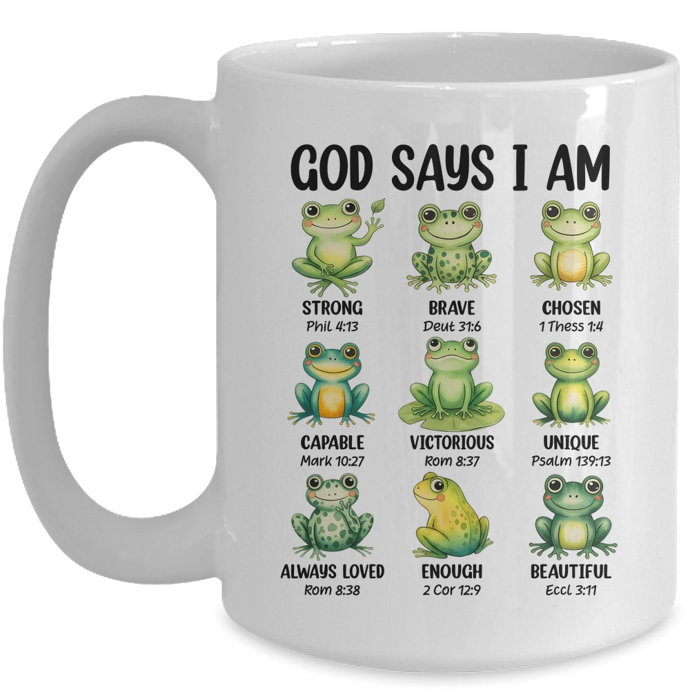God Says I Am Christian Frog Love Funny Religious Jesus Mug | teecentury