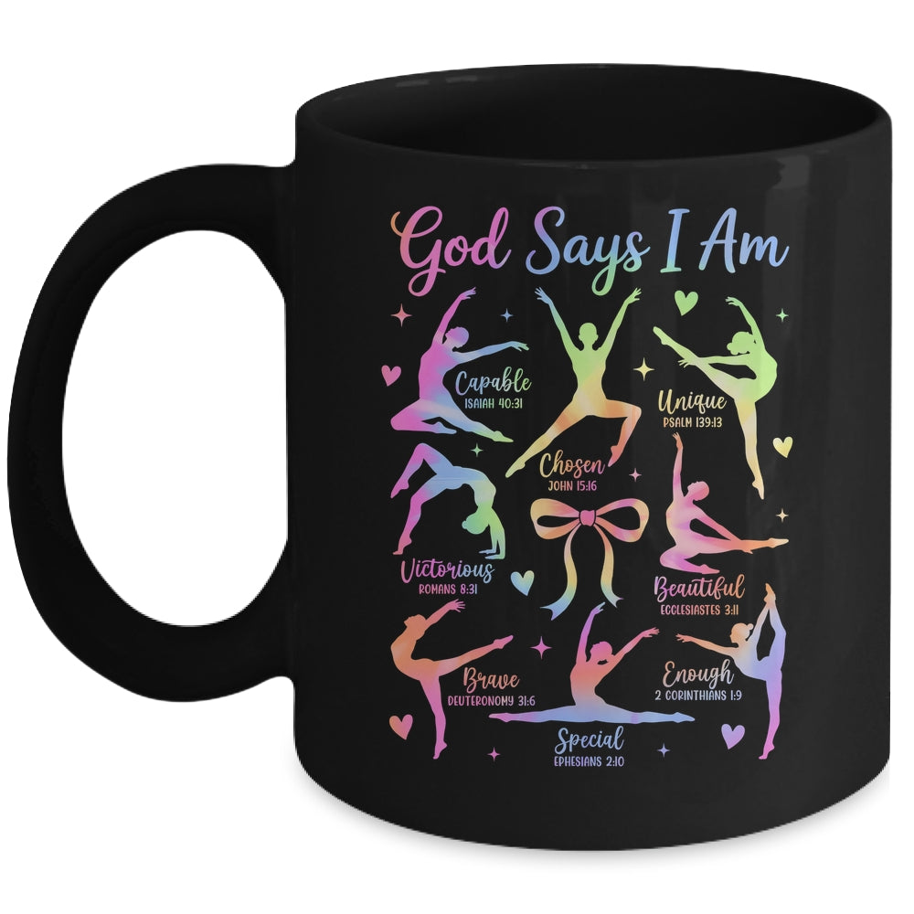 God Says I Am Gymnastic Christian Girls And Kids Cartwheel Mug | teecentury