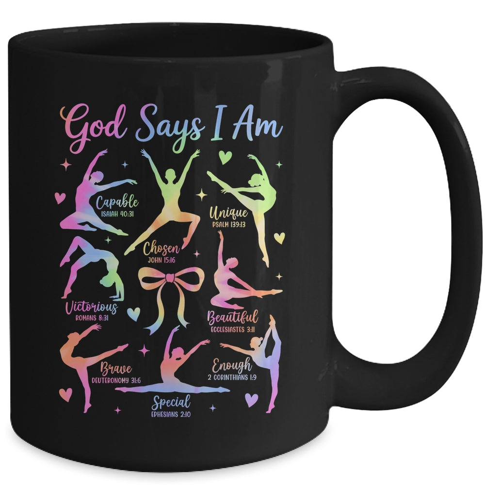 God Says I Am Gymnastic Christian Girls And Kids Cartwheel Mug | teecentury