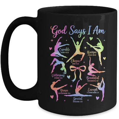 God Says I Am Gymnastic Christian Girls And Kids Cartwheel Mug | teecentury